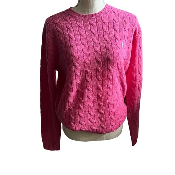 Polo Ralph Lauren Sweaters - Hot Pink Ralph Lauren Sport Wool Sweater Great Condition Cable Knit Large